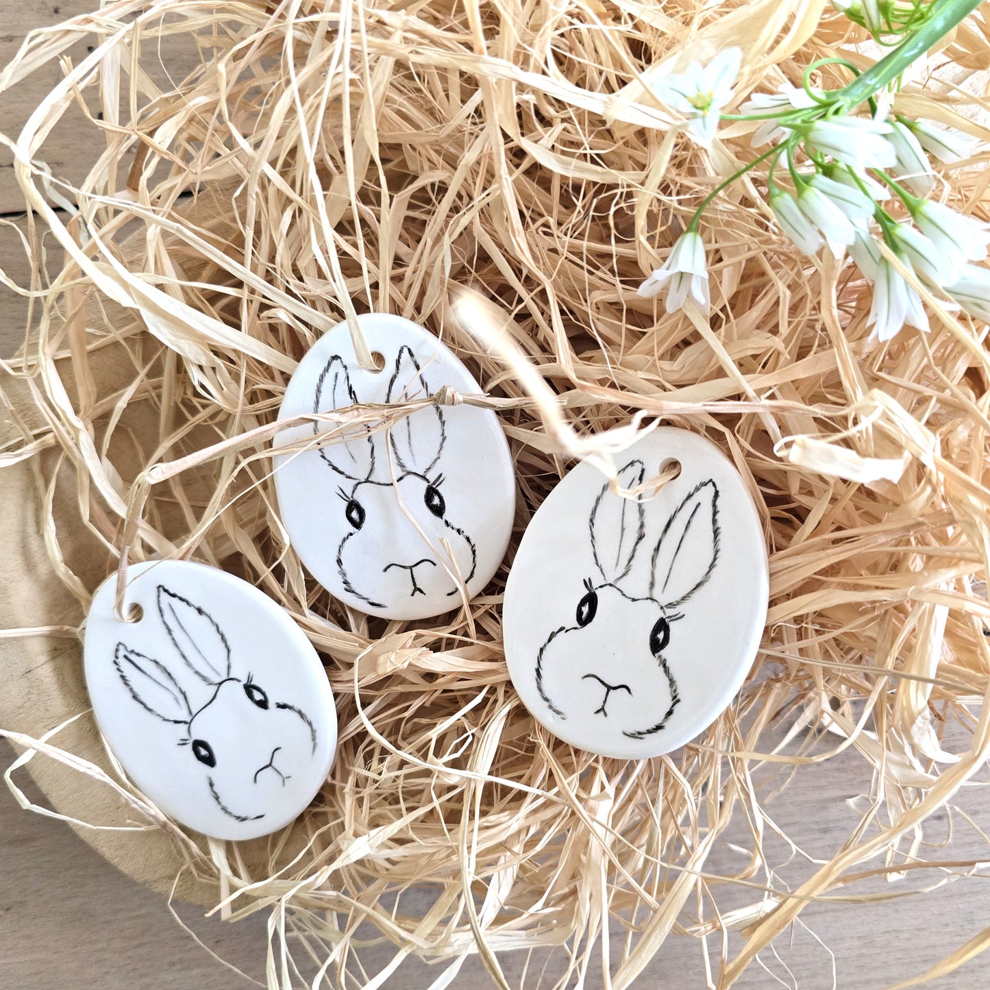 Suspensions médaillon lapin