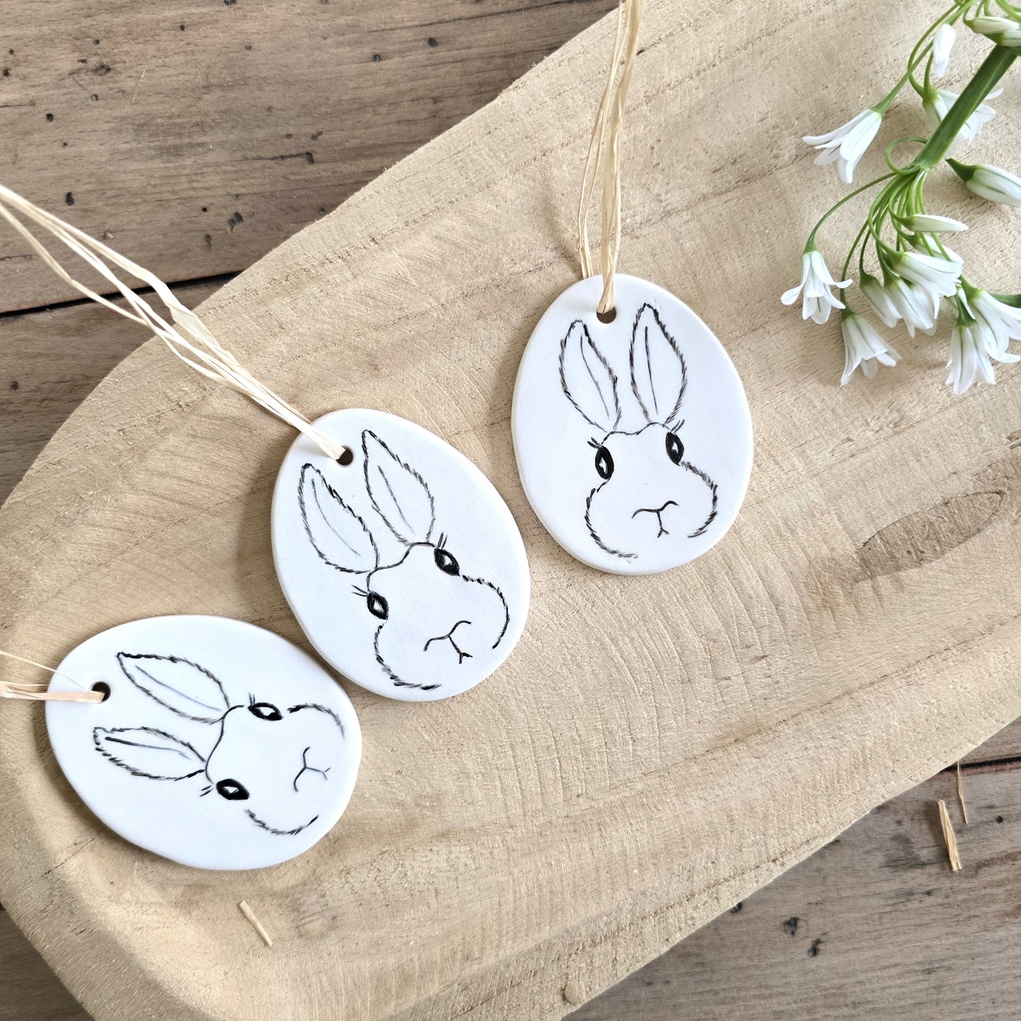 Suspensions médaillon lapin